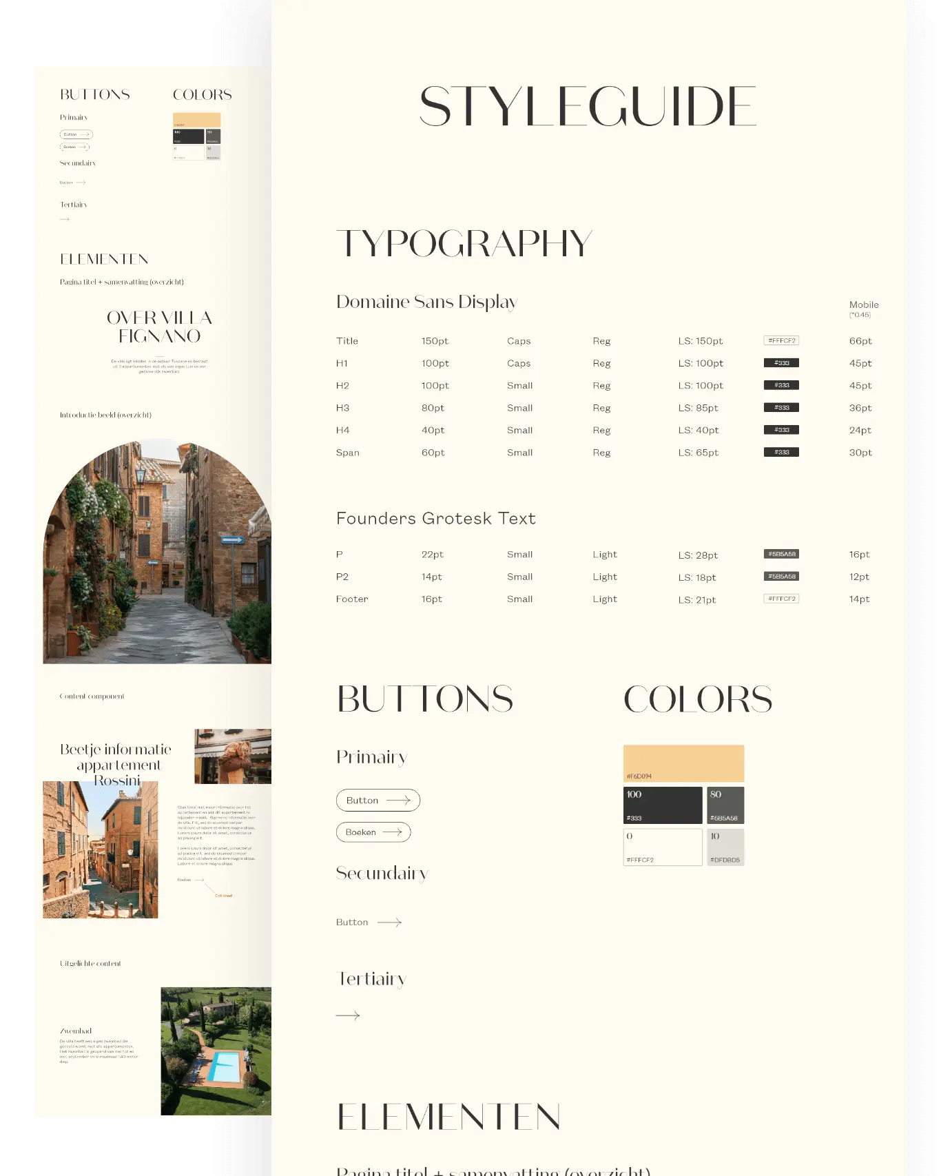 Villa Fignano style guide